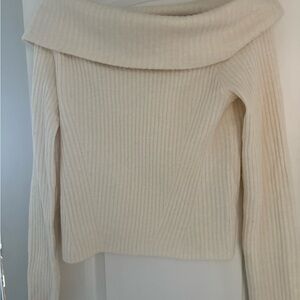 H&M Cream Off-Shoulder Sweater